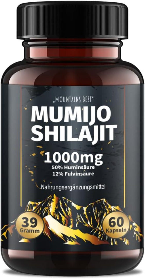 NEU: ® Mumijo Shilajit 1000 Mg, 50% Huminsäure, 12% Fulvinsäure - Original Kapseln Extra Hochdosiert Das Schwarze Gold Himalayas, Reich an Mineralien